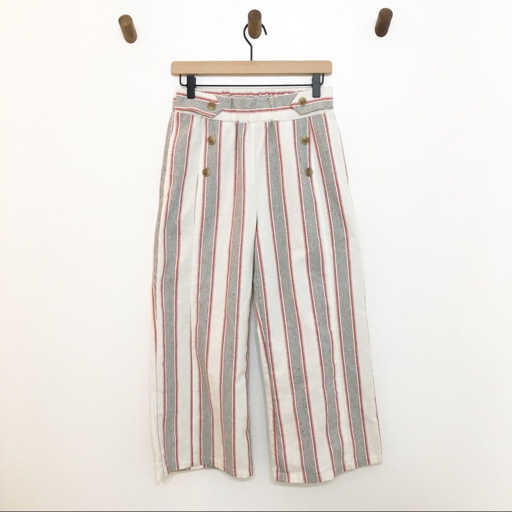 Cute Robert Louis Cropped Wide Leg Striped Pants